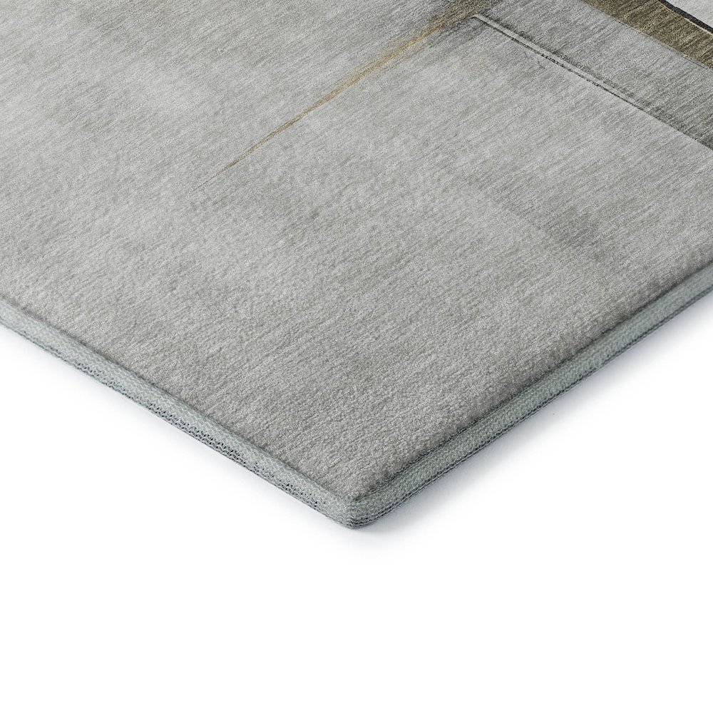 Luxury Washable Indoor/Outdoor Ravenna Gray 5' x 7'6" Rug. Picture 2