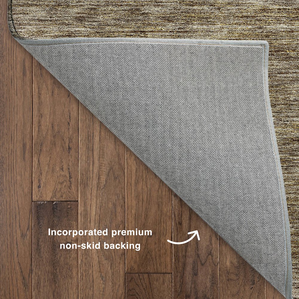 Luxury Washable Indoor/Outdoor Soft Essentials SE1 Brown 5' x 7'6" Rug. Picture 4