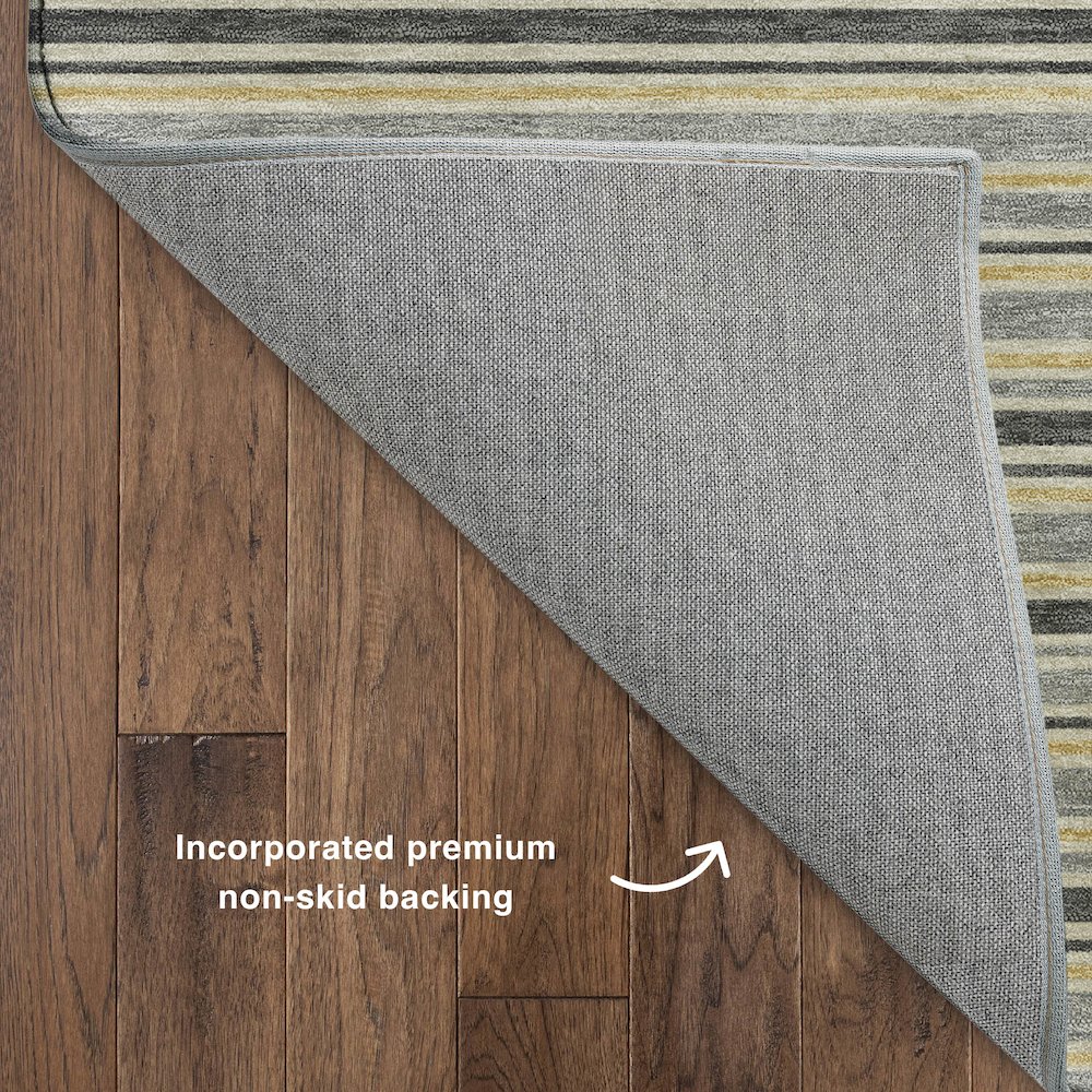 Luxury Washable Indoor/Outdoor Soft Essentials SE2 Gray 5' x 7'6" Rug. Picture 4