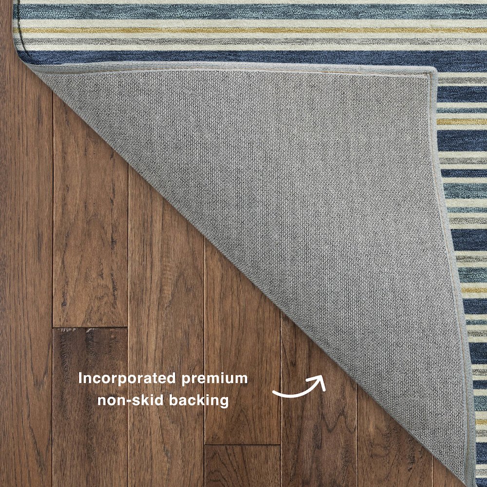 Luxury Washable Indoor/Outdoor Soft Essentials SE2 Blue 5' x 7'6" Rug. Picture 4