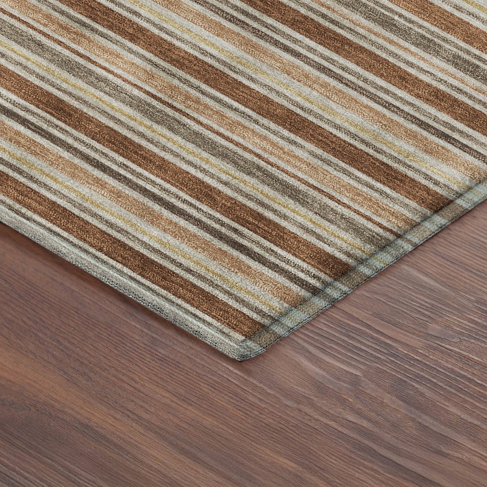 Luxury Washable Indoor/Outdoor Soft Essentials SE2 Orange 5' x 7'6" Rug. Picture 2
