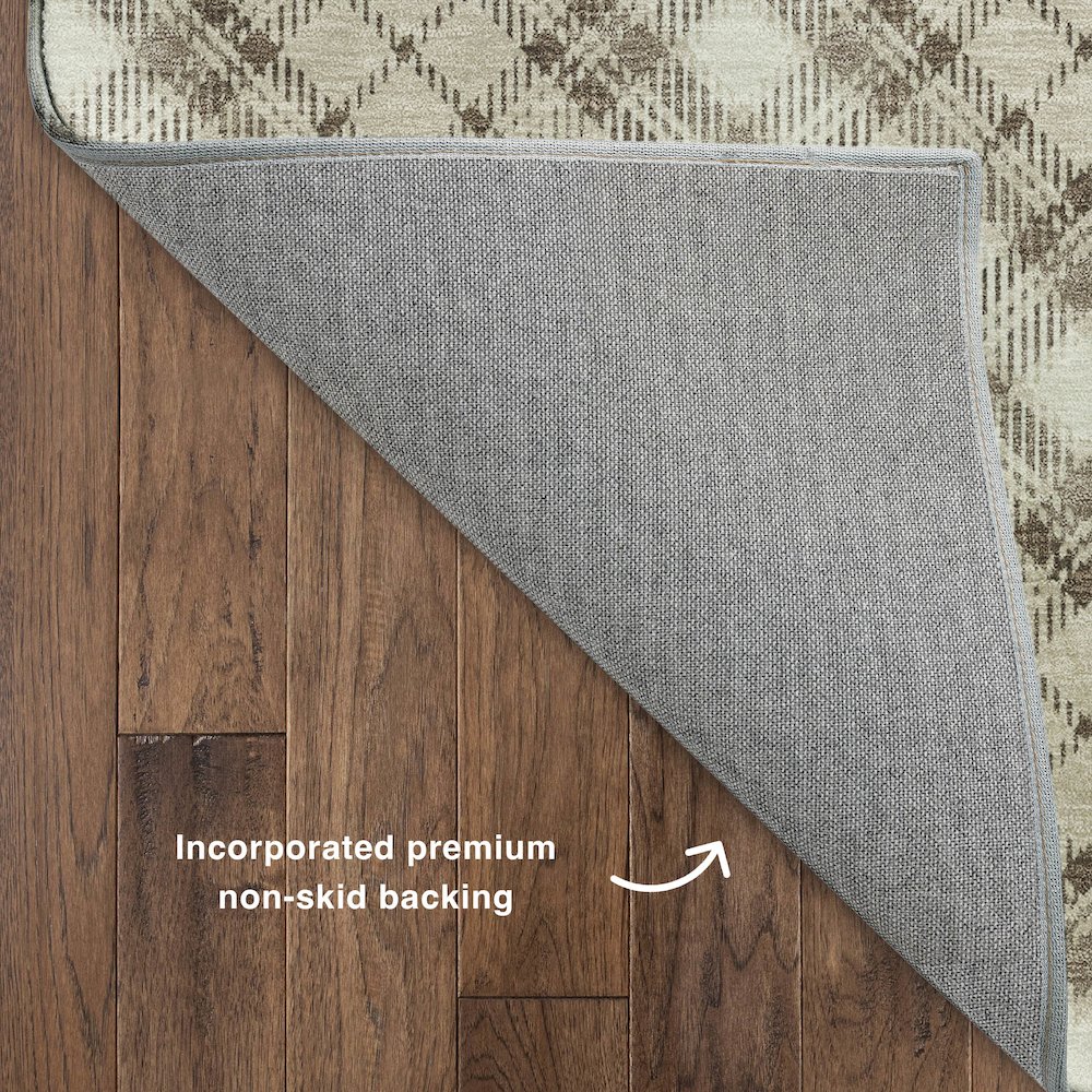 Luxury Washable Indoor/Outdoor Soft Essentials SE3 Brown 5' x 7'6" Rug. Picture 4