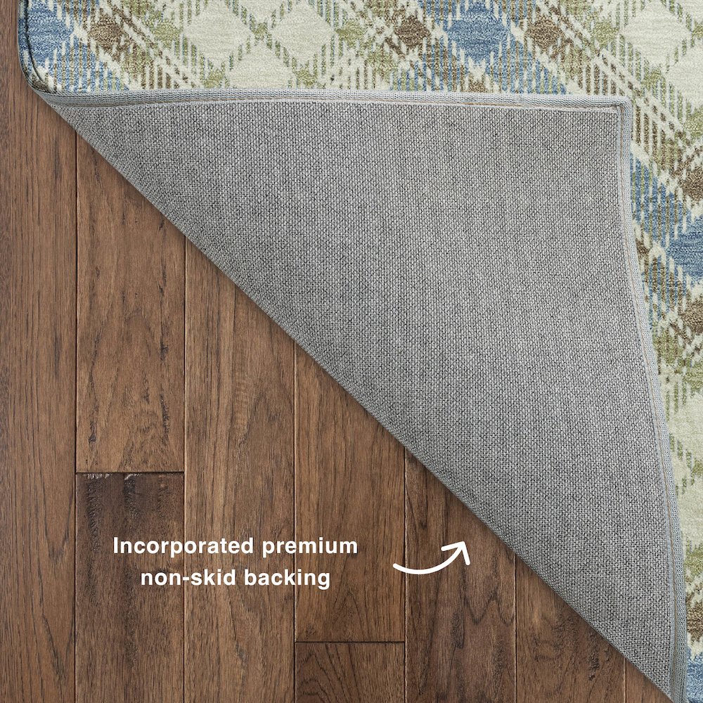 Luxury Washable Indoor/Outdoor Soft Essentials SE3 Blue 5' x 7'6" Rug. Picture 4