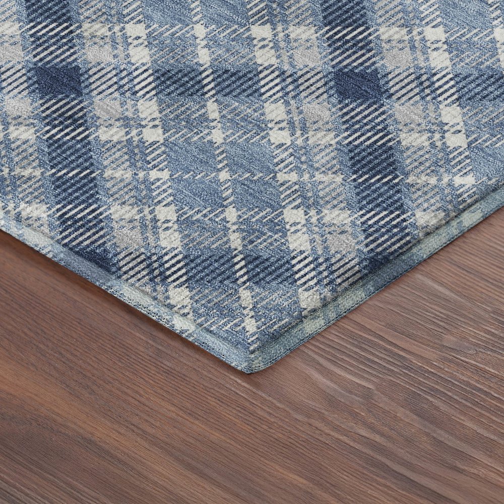 Luxury Washable Indoor/Outdoor Soft Essentials SE3 Blue 5' x 7'6" Rug. Picture 2