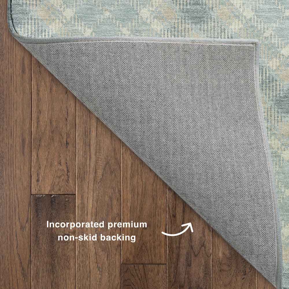 Luxury Washable Indoor/Outdoor Soft Essentials SE3 Blue 5' x 7'6" Rug. Picture 4
