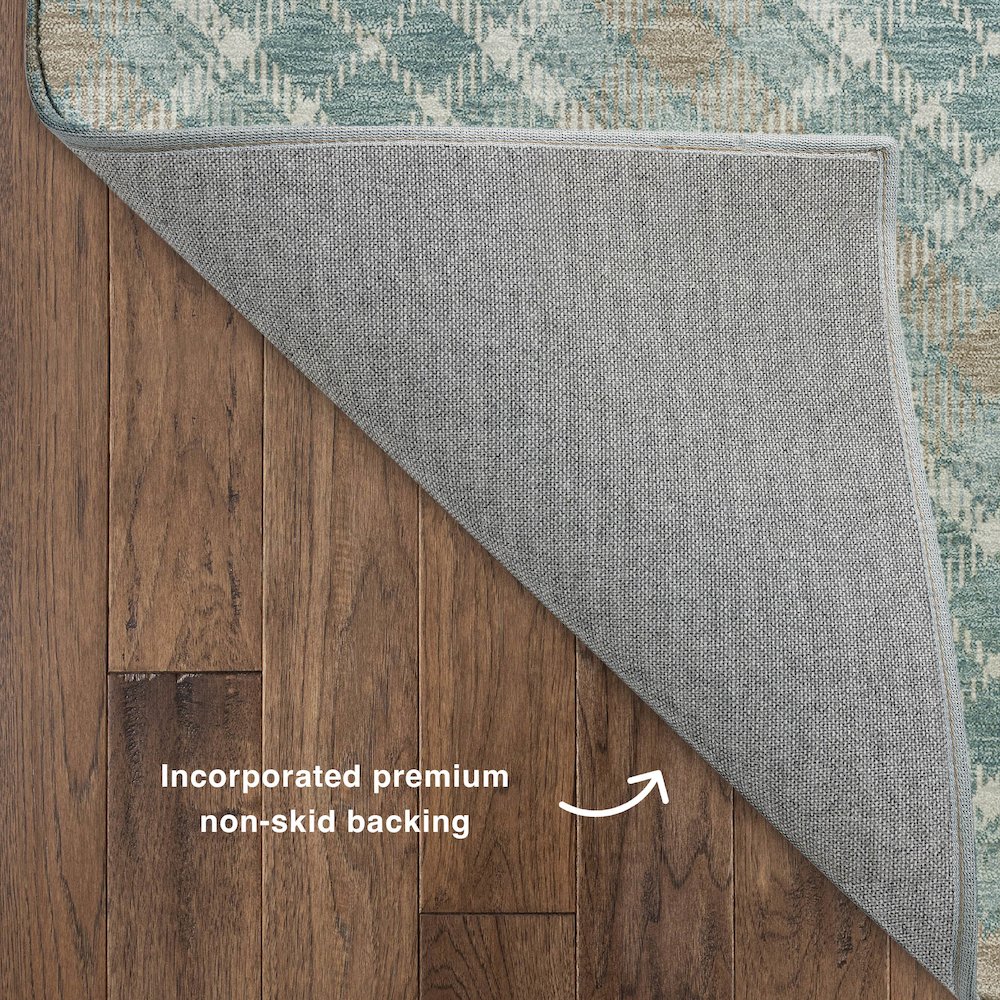 Luxury Washable Indoor/Outdoor Soft Essentials SE3 Teal 5' x 7'6" Rug. Picture 4