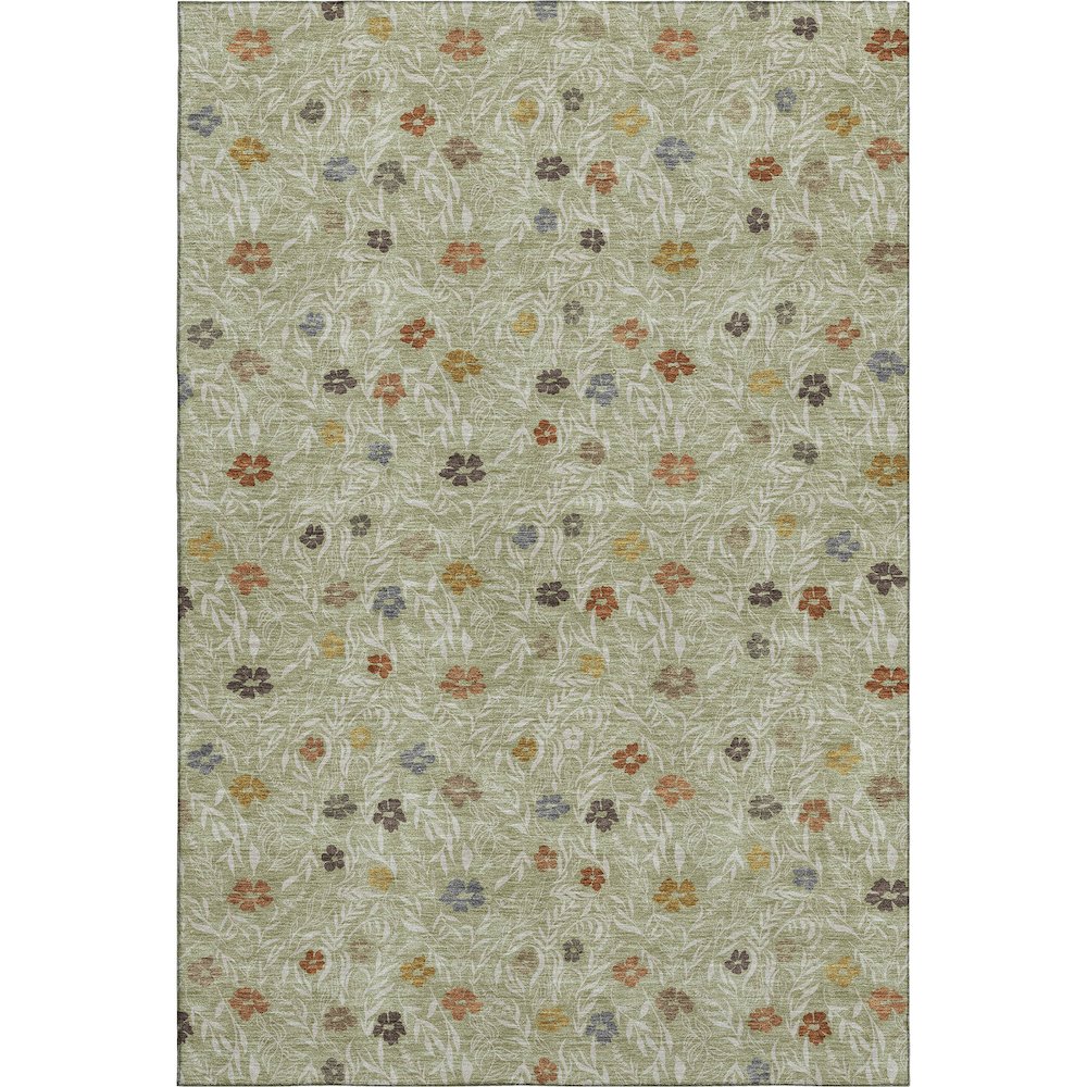 Luxury Washable Indoor/Outdoor Soft Essentials SE4 Green 9' x 12' Rug. Picture 1