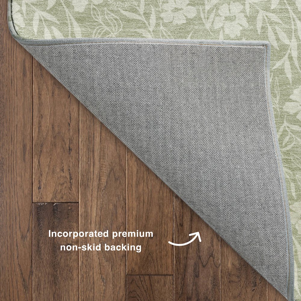 Luxury Washable Indoor/Outdoor Soft Essentials SE4 Green 5' x 7'6" Rug. Picture 4