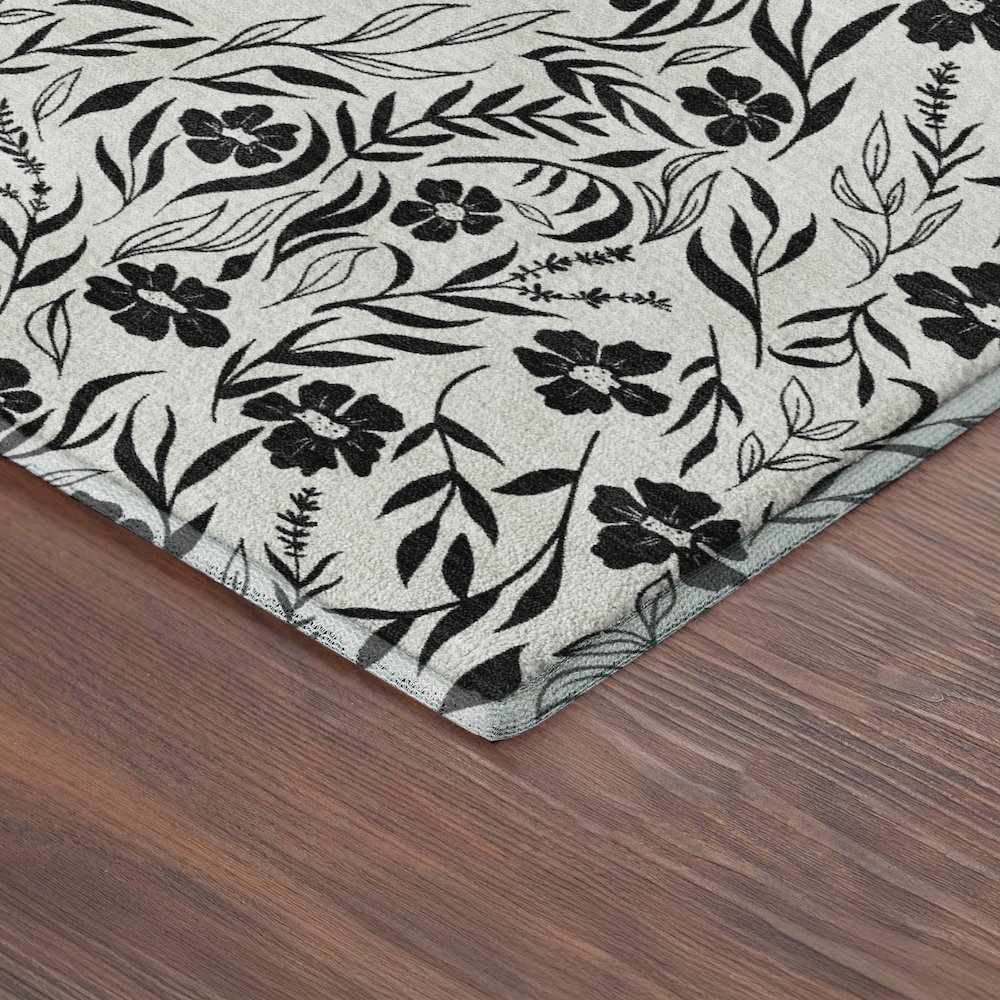 Luxury Washable Indoor/Outdoor Soft Essentials SE4 Ivory 5' x 7'6" Rug. Picture 2