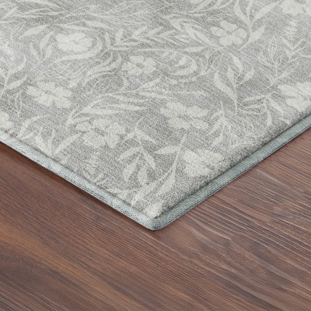 Luxury Washable Indoor/Outdoor Soft Essentials SE4 Gray 5' x 7'6" Rug. Picture 2