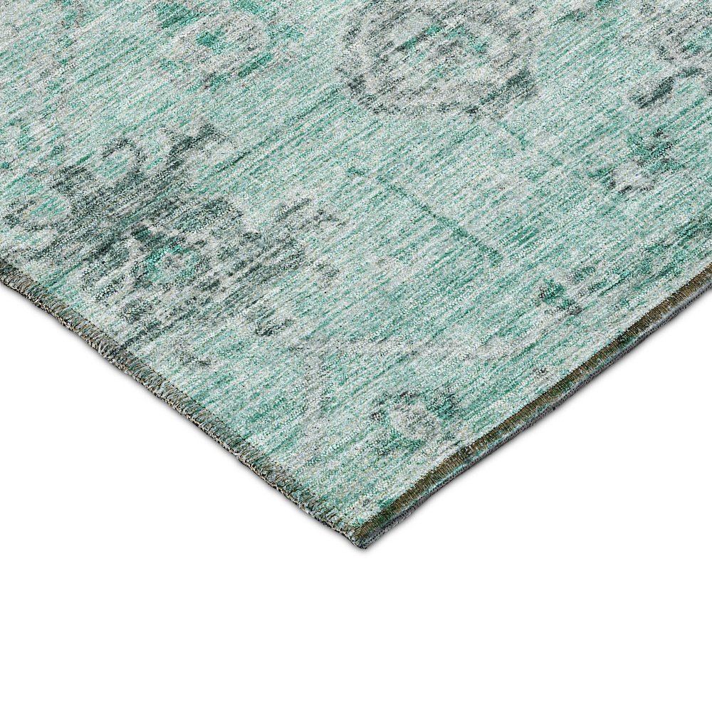 Luxury Washable Indoor/Outdoor Solace Teal 5' x 7'6" Rug. Picture 2
