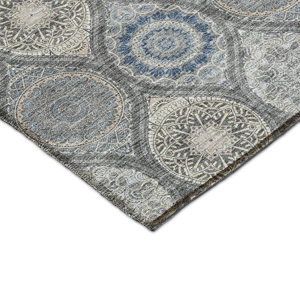 Luxury Washable Indoor/Outdoor Solace Gray 5' x 7'6" Rug. Picture 2