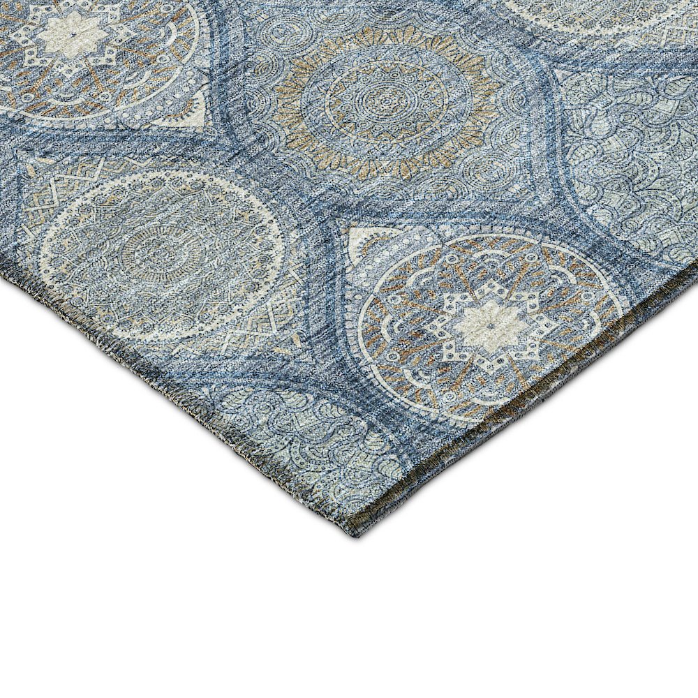 Luxury Washable Indoor/Outdoor Solace Navy 5' x 7'6" Rug. Picture 2