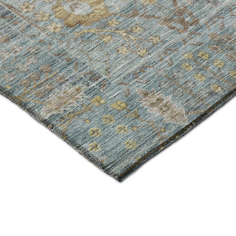Luxury Washable Indoor/Outdoor Solace Teal 5' x 7'6" Rug. Picture 2
