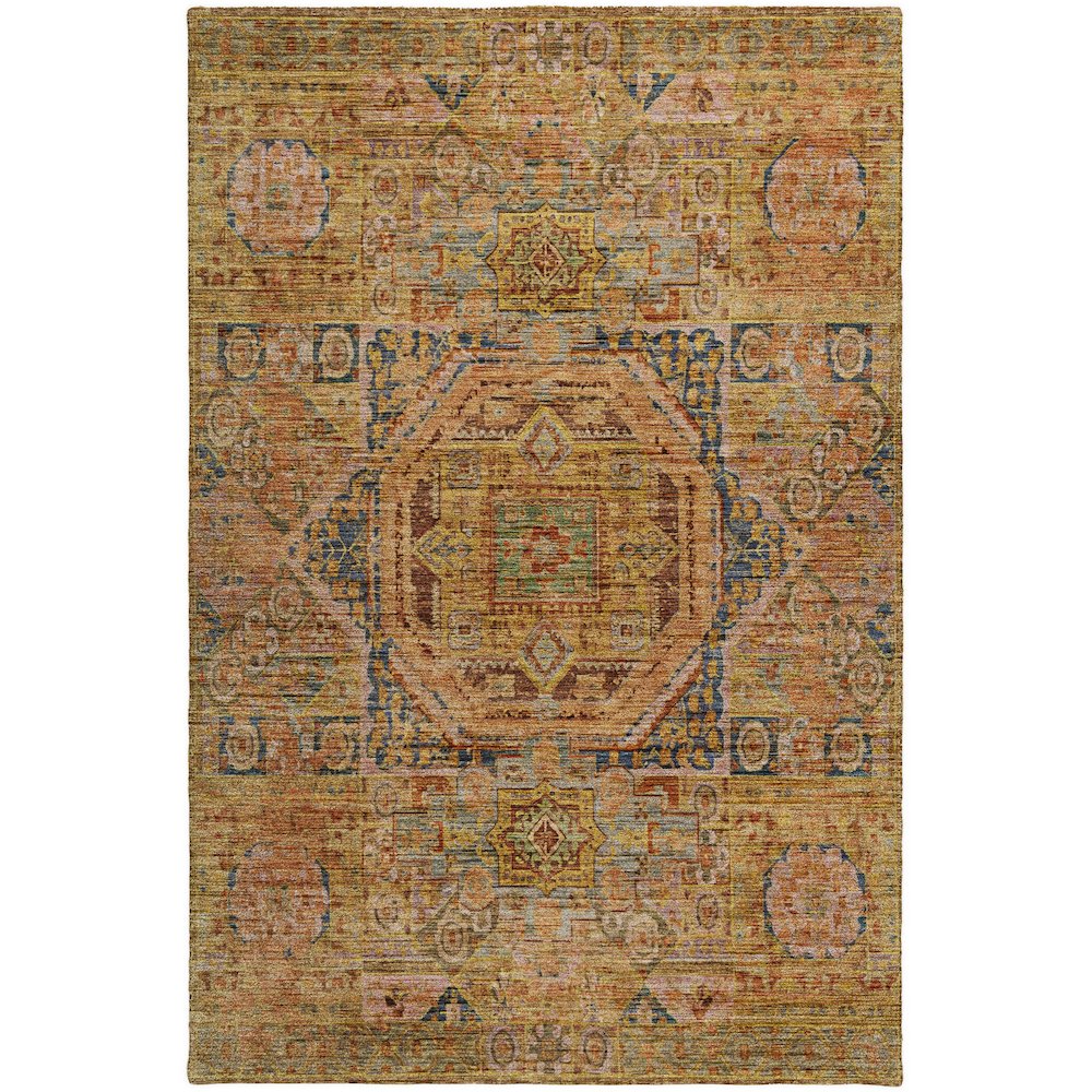 Indoor/Outdoor Silk Road Curry 8' x 10' Rug. Picture 1