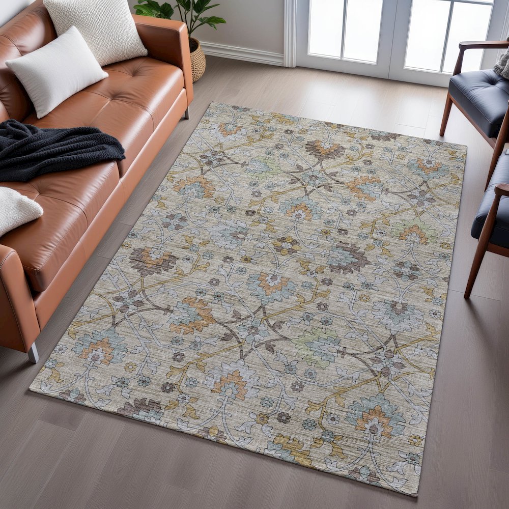 Indoor/Outdoor Silk Road Flax 8' x 10' Rug. Picture 6