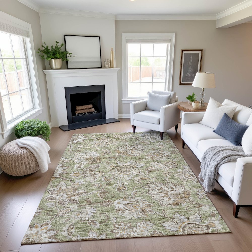 Indoor/Outdoor Silk Road Aloe 8' x 10' Rug. Picture 5
