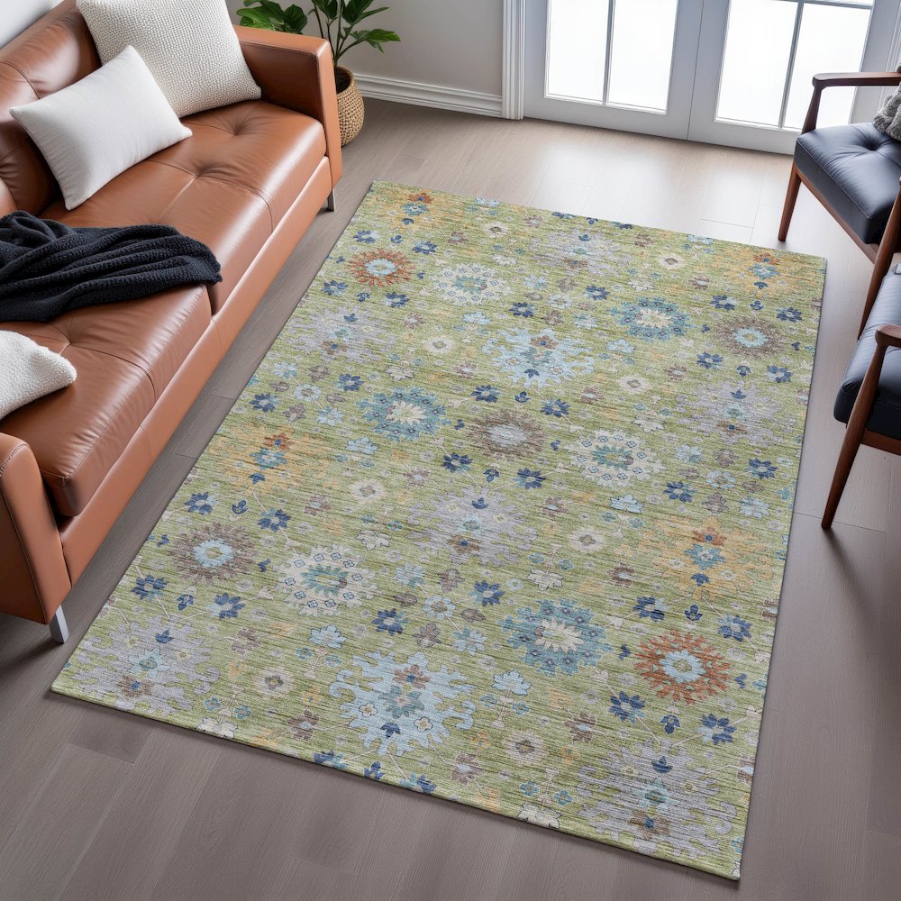 Indoor/Outdoor Silk Road Aloe 8' x 10' Rug. Picture 6