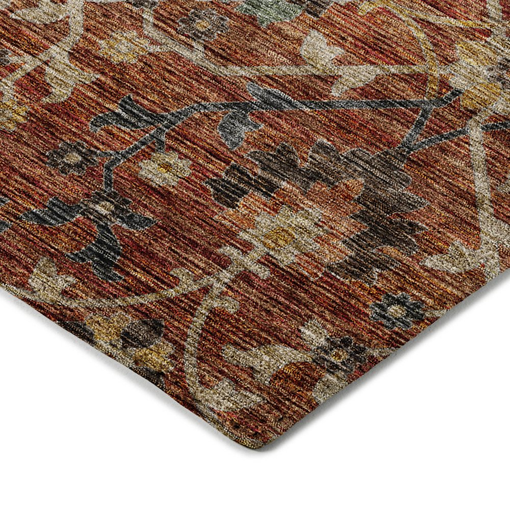 Indoor/Outdoor Silk Road Paprika 5' x 7'6" Rug. Picture 2