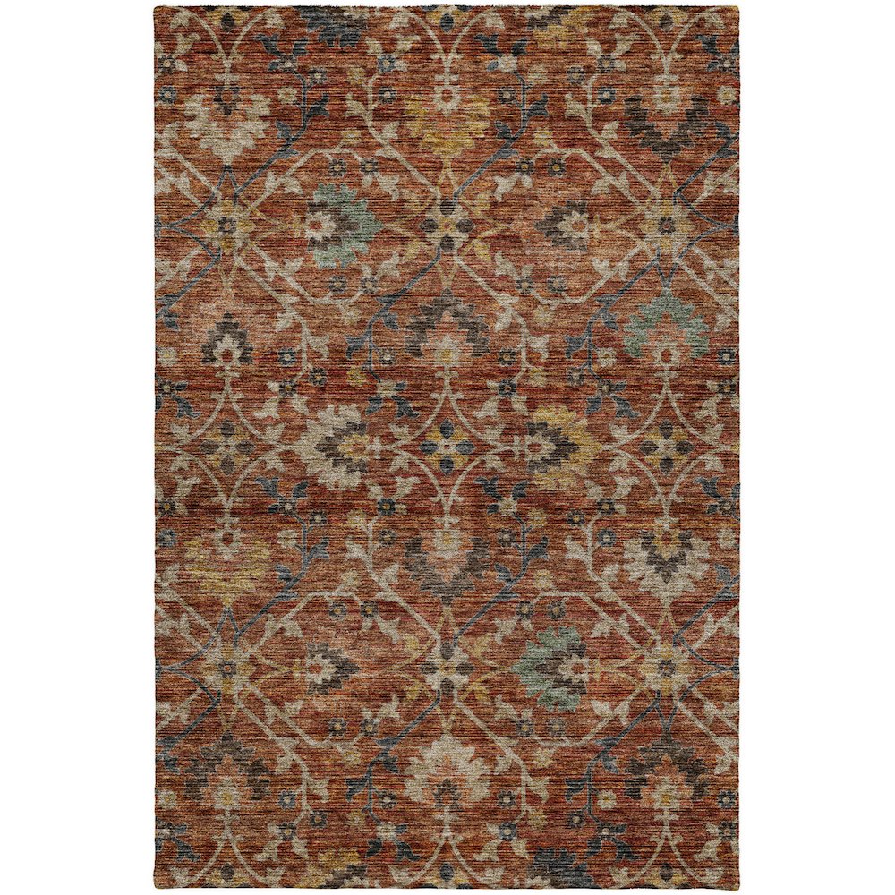 Indoor/Outdoor Silk Road Paprika 8' x 10' Rug. Picture 1