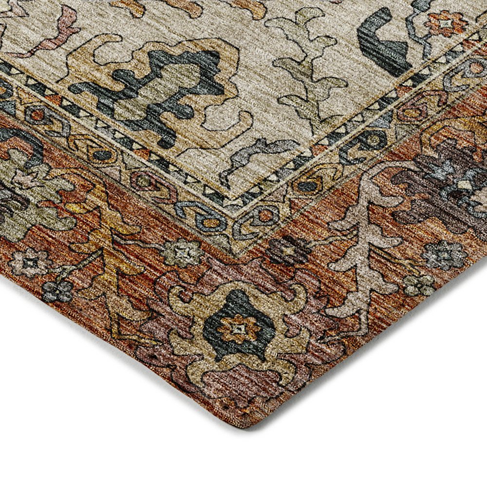 Indoor/Outdoor Silk Road Copper 5' x 7'6" Rug. Picture 2