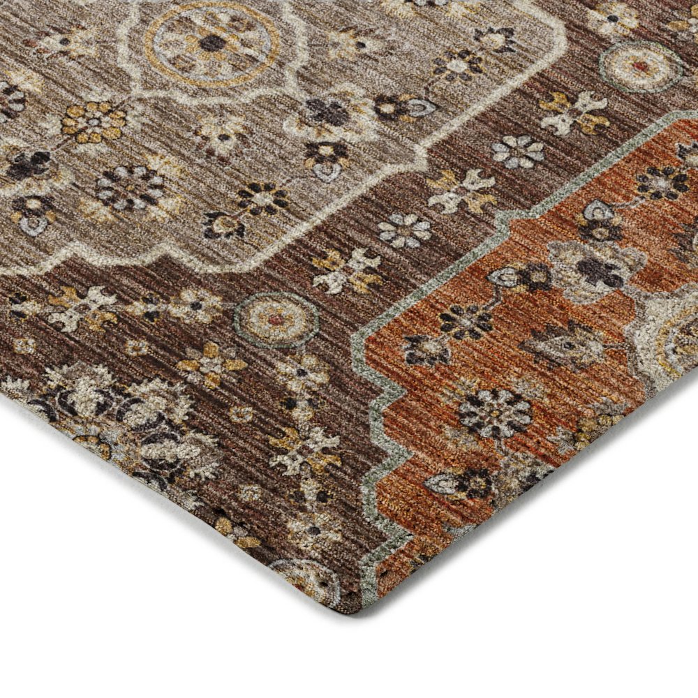 Indoor/Outdoor Silk Road Chocolate 5' x 7'6" Rug. Picture 2