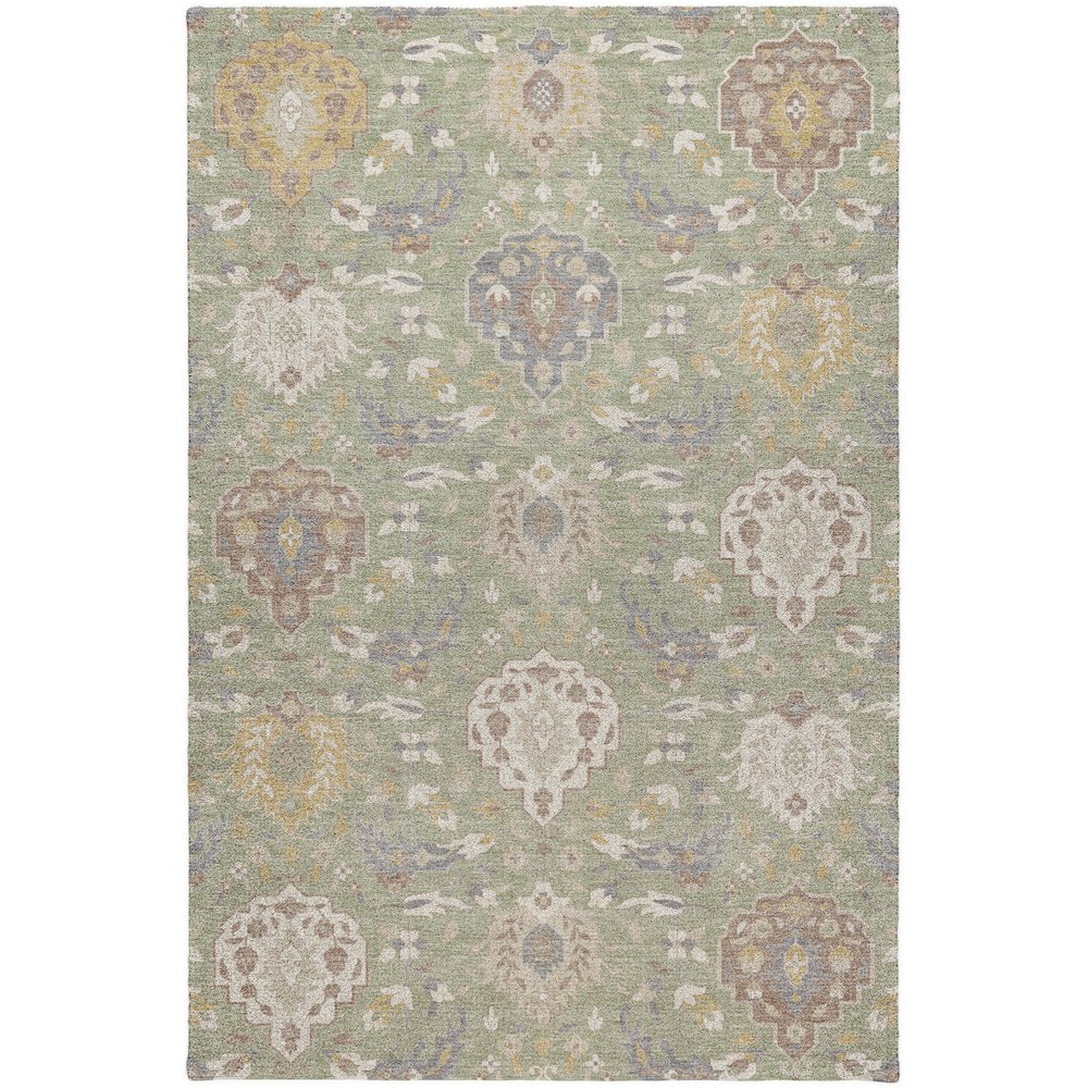 Luxury Washable Indoor/Outdoor Tabrook Aloe 9' x 12' Rug. Picture 1