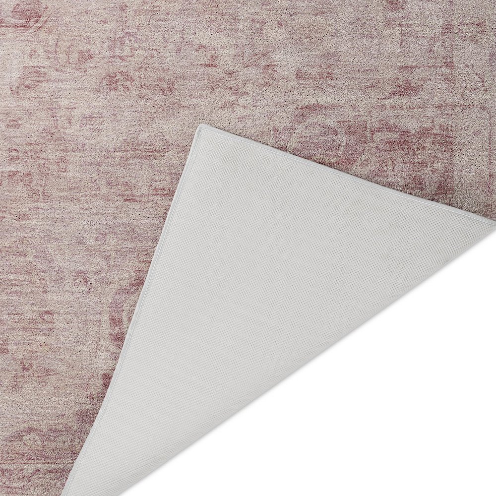 Luxury Washable Indoor/Outdoor Tabrook Pink 5' x 7'6" Rug. Picture 4