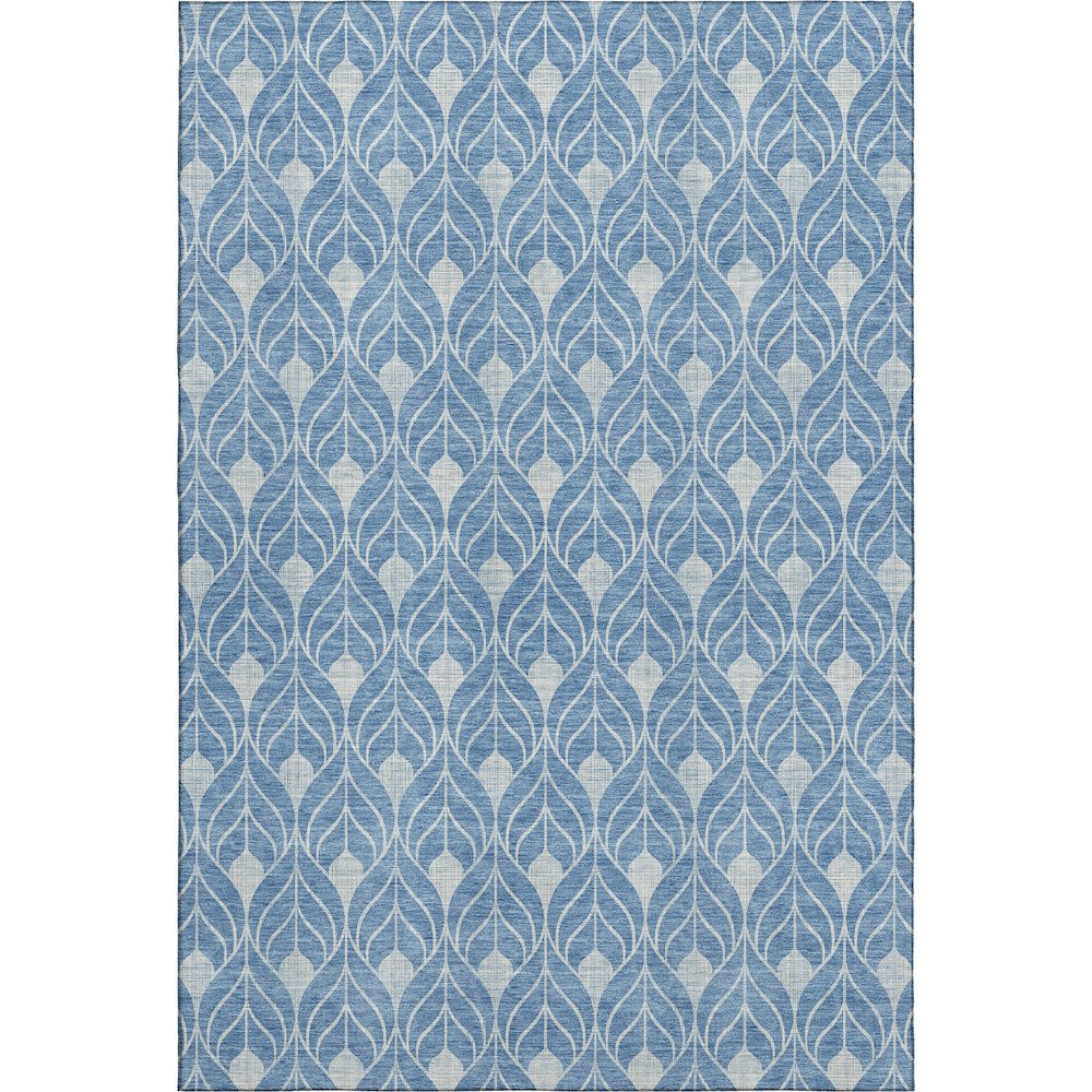 Luxury Washable Indoor/Outdoor The Reserve Denim 9' x 12' Rug. Picture 1