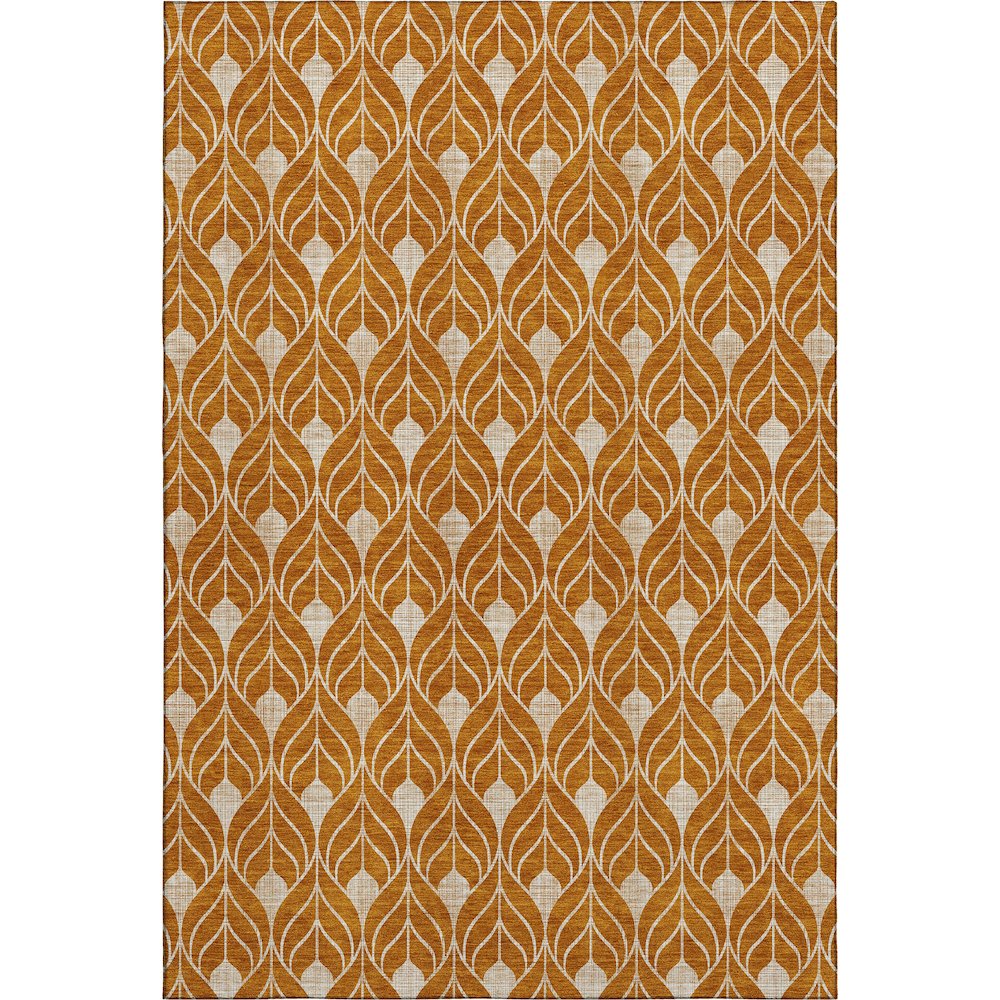 Luxury Washable Indoor/Outdoor The Reserve Terracotta 9' x 12' Rug. Picture 1