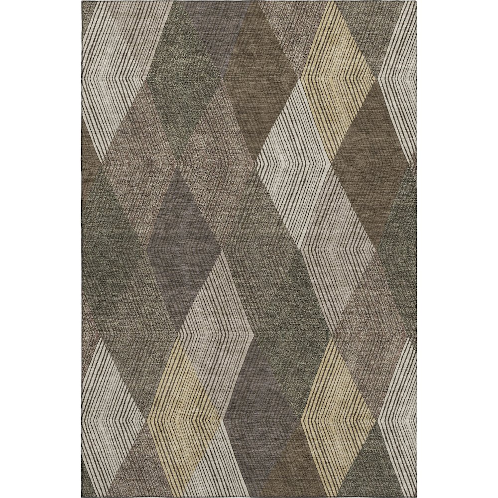 Luxury Washable Indoor/Outdoor The Reserve Brown 9' x 12' Rug. Picture 1