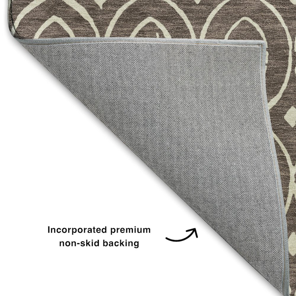 Luxury Washable Indoor/Outdoor The Reserve Brown 5' x 7'6" Rug. Picture 4
