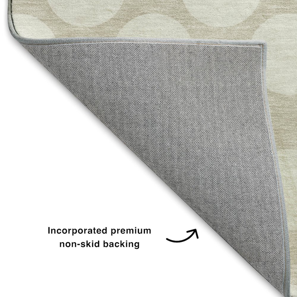Luxury Washable Indoor/Outdoor The Reserve Beige 5' x 7'6" Rug. Picture 4