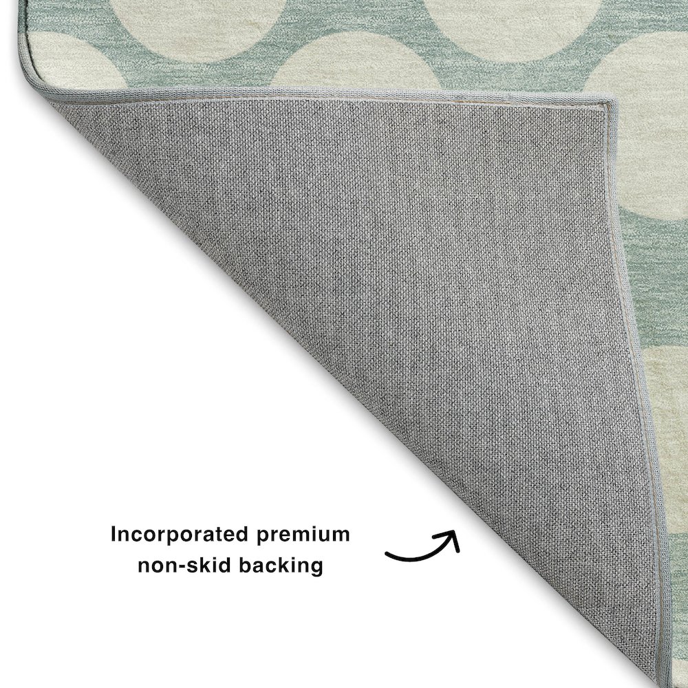 Luxury Washable Indoor/Outdoor The Reserve Seafoam 5' x 7'6" Rug. Picture 4