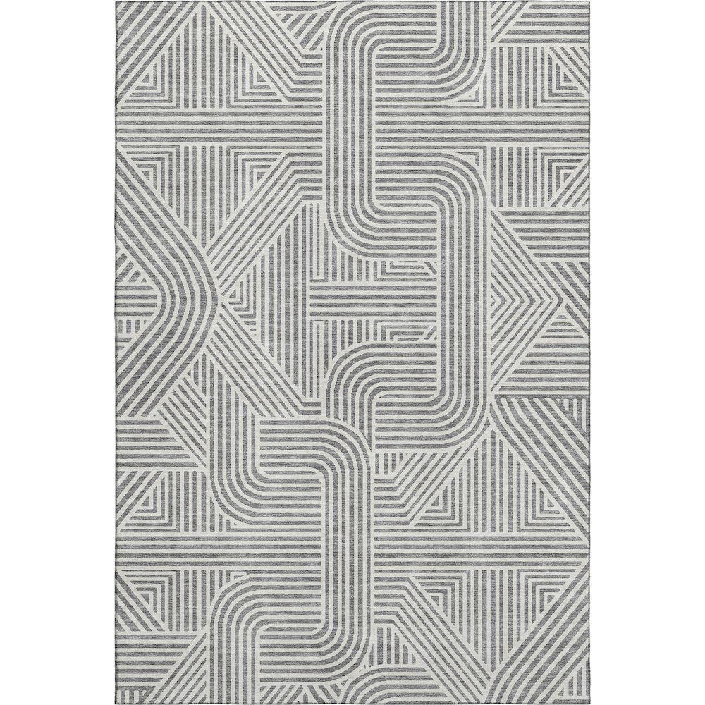 Luxury Washable Indoor/Outdoor The Reserve Gray 9' x 12' Rug. Picture 1