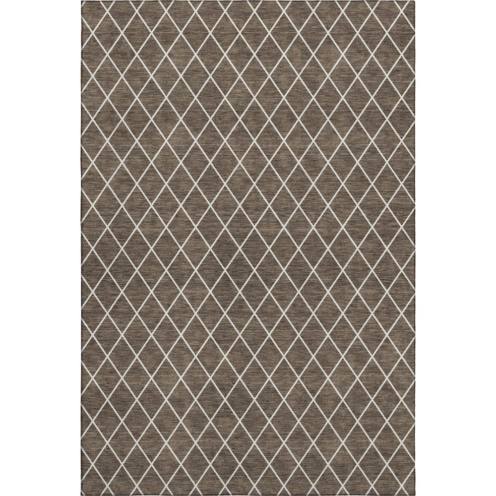 Luxury Washable Indoor/Outdoor The Reserve Brown 9' x 12' Rug. Picture 1