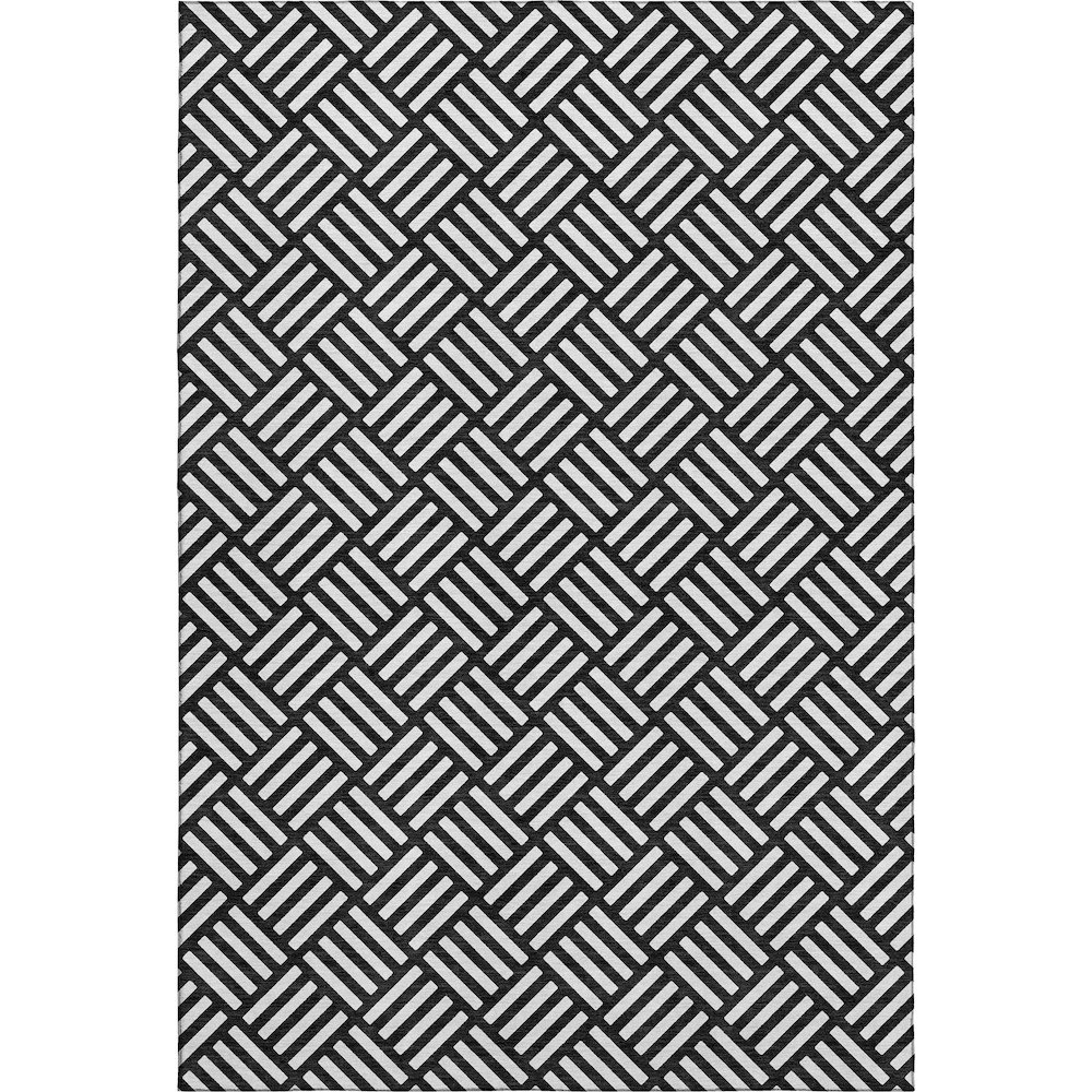 Luxury Washable Indoor/Outdoor The Reserve Black 9' x 12' Rug. Picture 1