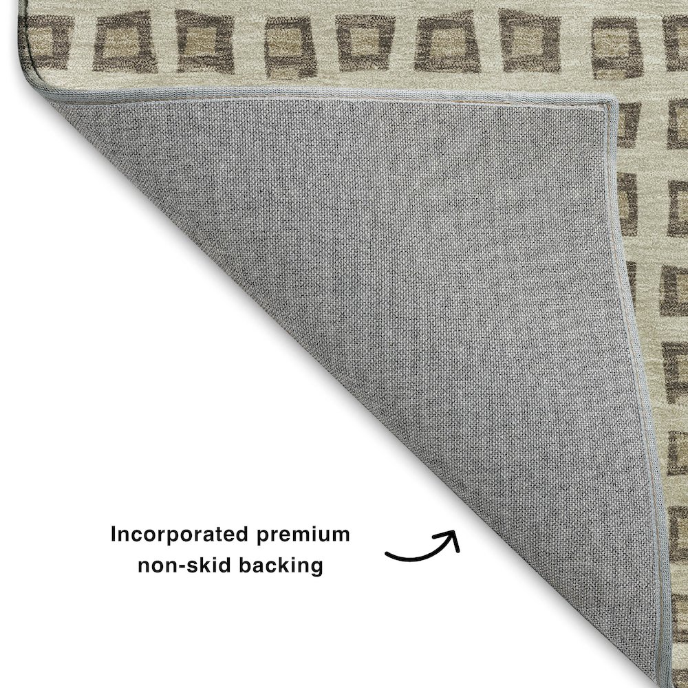 Luxury Washable Indoor/Outdoor The Reserve Brown 5' x 7'6" Rug. Picture 4