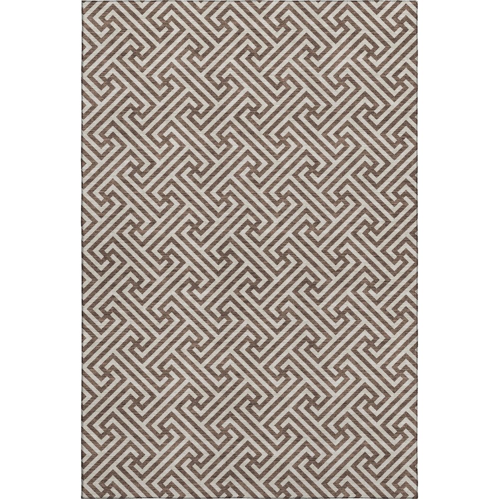 Luxury Washable Indoor/Outdoor The Reserve Coffee 9' x 12' Rug. Picture 1