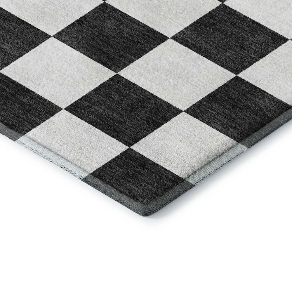 Luxury Washable Indoor/Outdoor The Reserve Black 5' x 7'6" Rug. Picture 2