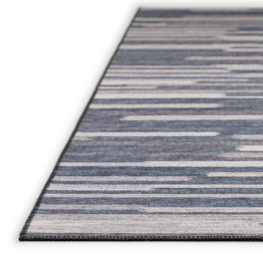 Yuma Gray Transitional Striped 3' x 5' Area Rug Gray AYU38. Picture 3
