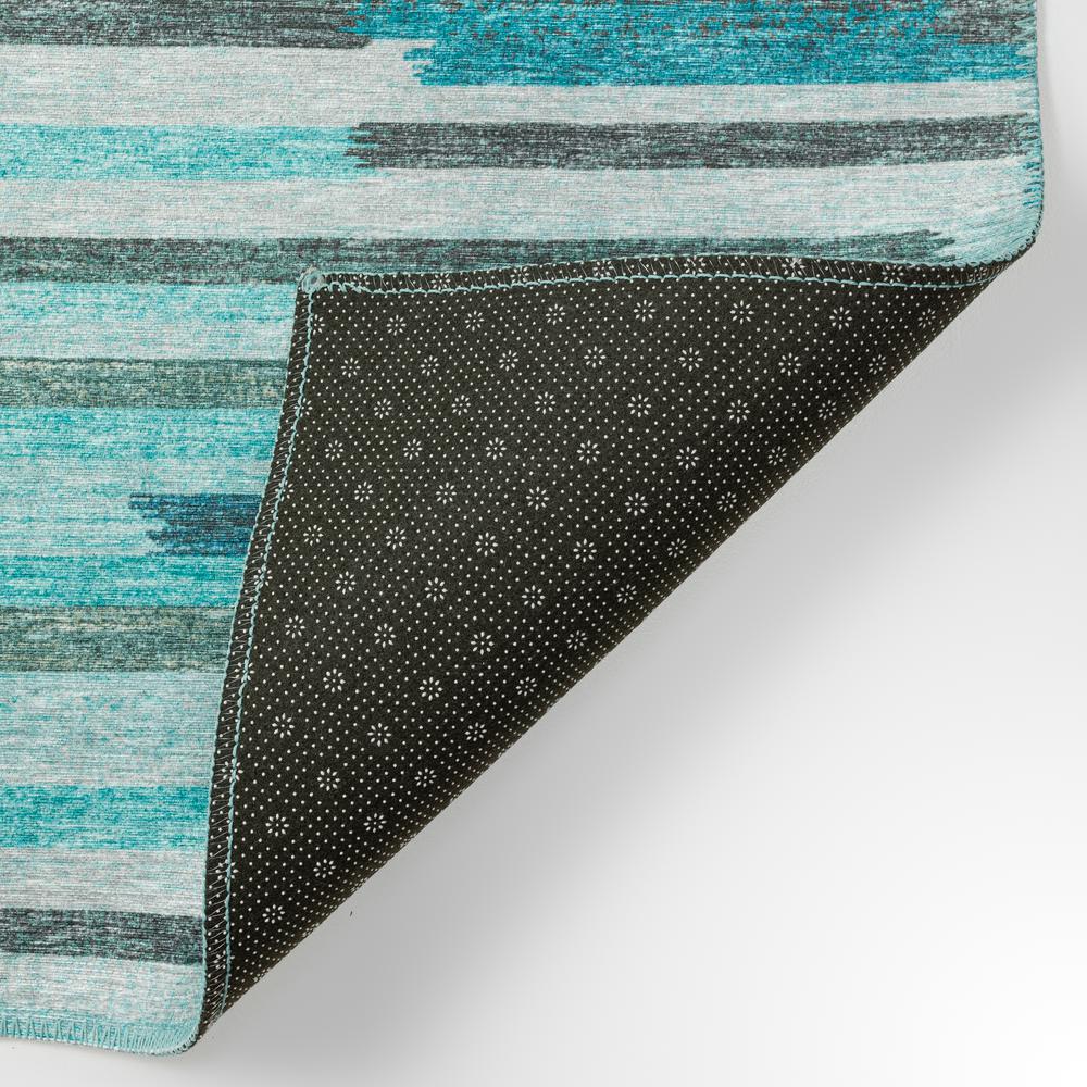 Yuma Turquoise Transitional Striped 3' x 5' Area Rug Turquoise AYU38. Picture 4