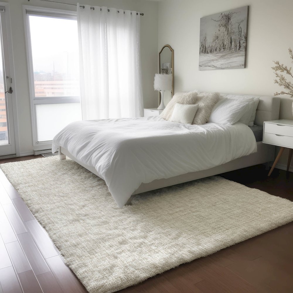 Luxury Washable Voyage VY1 Ivory 9' x 12' Rug. Picture 5
