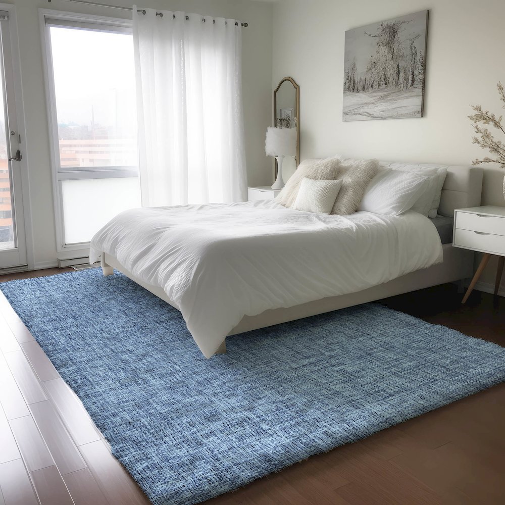 Luxury Washable Voyage VY1 Blue 9' x 12' Rug. Picture 5