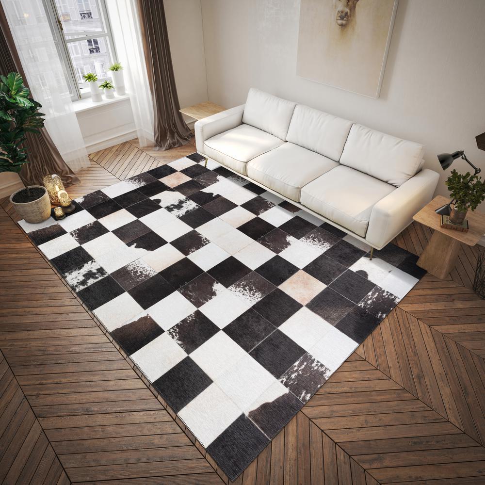 Laredo Black Animal Patchwork 8' x 10' Area Rug Black ALR40. Picture 1
