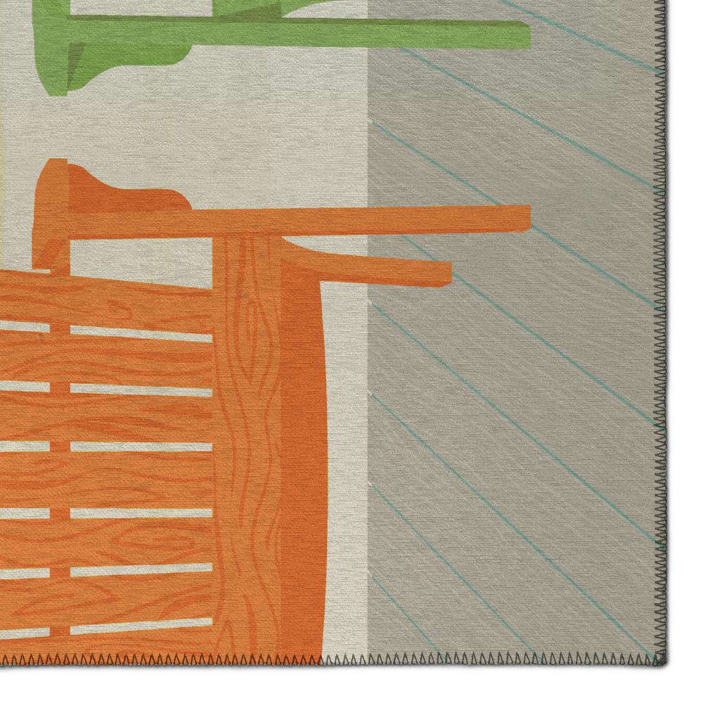 Indoor/Outdoor Harpswell AHP31 Blue Washable 5' x 7'6" Rug. Picture 3