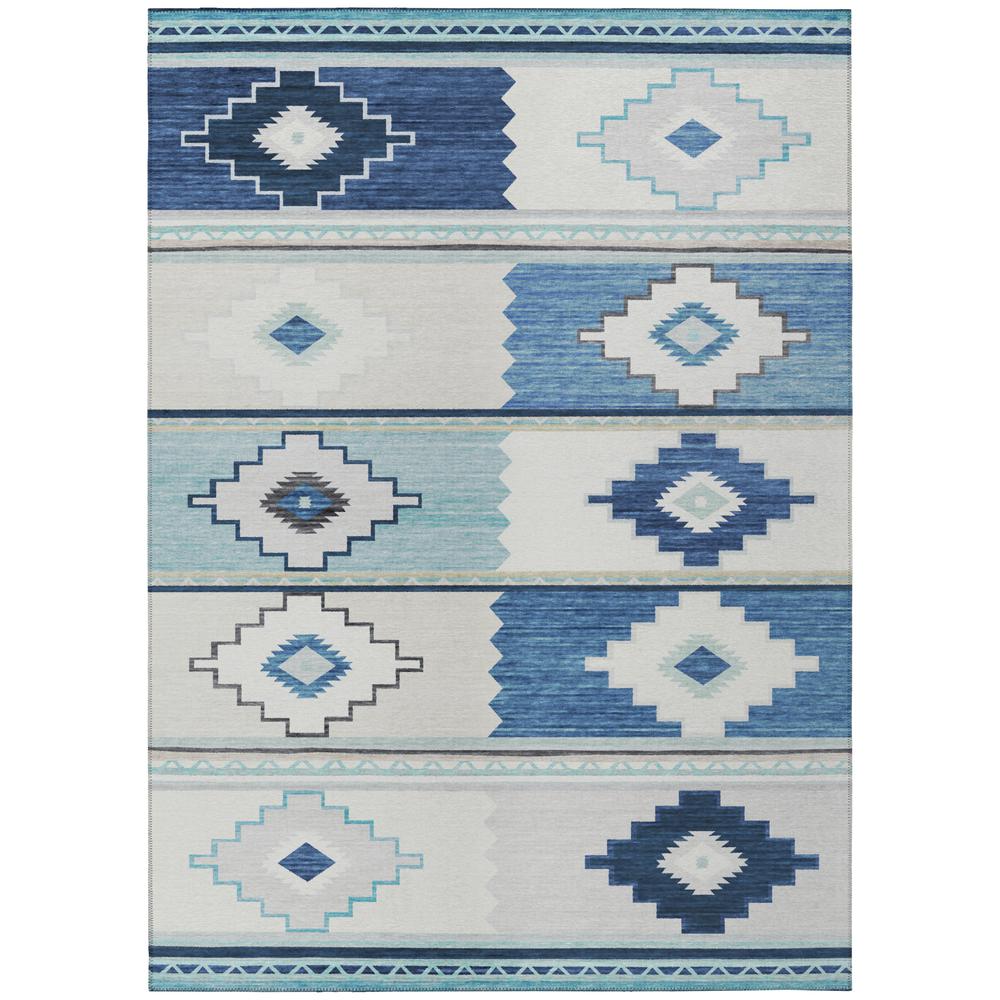 Indoor/Outdoor Sonora ASO31 Blue Washable 9' x 12' Rug. Picture 1