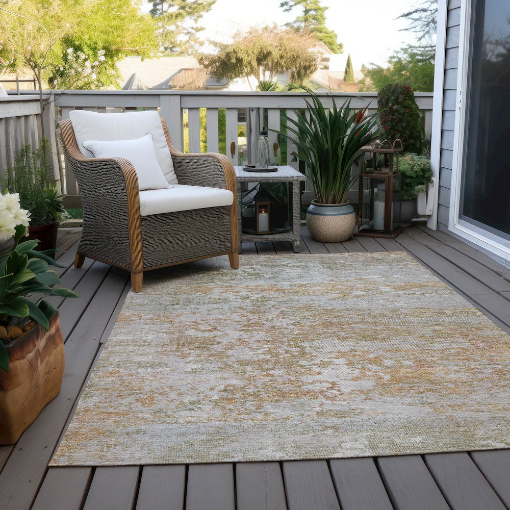 Machine Washable Indoor/Outdoor Chantille Coral 10' x 14' Rug. Picture 8