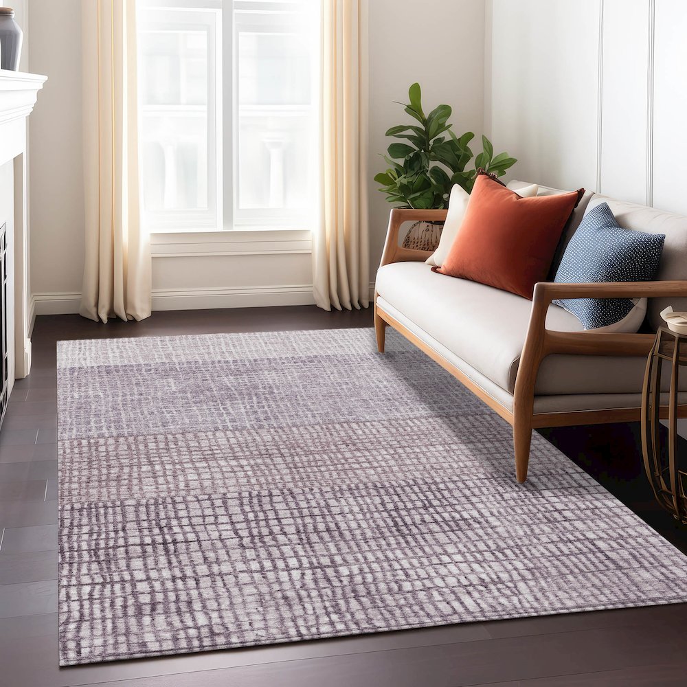 Machine Washable Indoor/Outdoor Chantille Purple 10' x 14' Rug. Picture 6