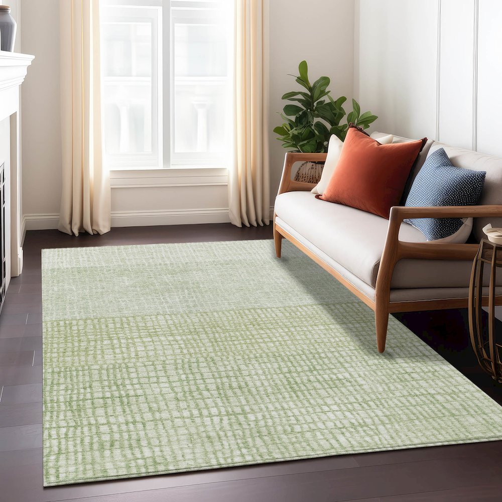 Machine Washable Indoor/Outdoor Chantille Sage 10' x 14' Rug. Picture 6